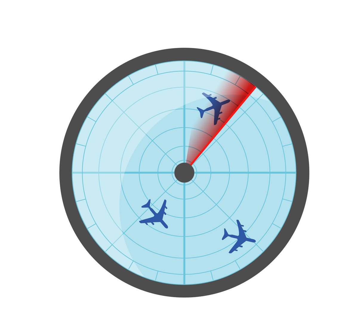 FlightRadar24 radar screen showing tracked aircraft positions on a map